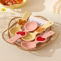 Ceramic spoon long handle girls cute spoon Xiaobao baby spoon childrens spoon 1282B