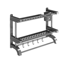 浴室架子卫生间置物架毛巾架一体免打孔洗手间厕所挂墙收纳架1434