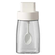 Sealed dustproof salt shaker spoon lid integrated seasoning jar telescopic spoon seasoning bottle MSG storage seasoning box Huanghe 1117
