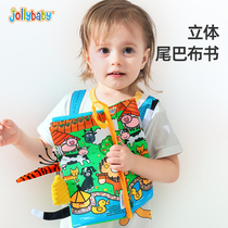 JOLLYBABY Baby cant tear it apart and can chew the three-dimensional tail book 0-6 months early education cognitive educational toy 1663