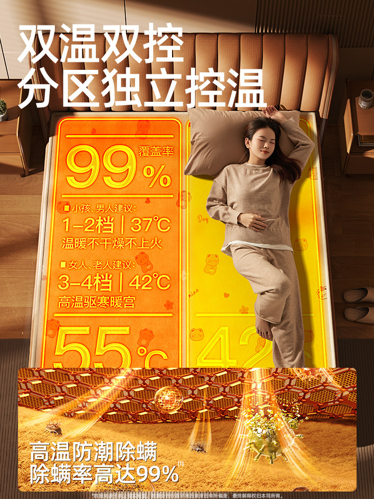 Graphene Electric Blanket 2025 New Model Electric Mattress Single/Double Dual Control Temperature Adjustment Student Dormitory Official Genuine Product 1074