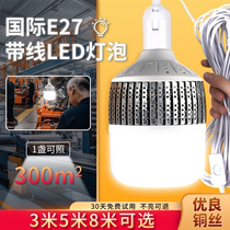 LED wired light bulb e27 screw lamp holder plug-in ultra-bright energy-saving outdoor lighting socket lamp with switch 2055