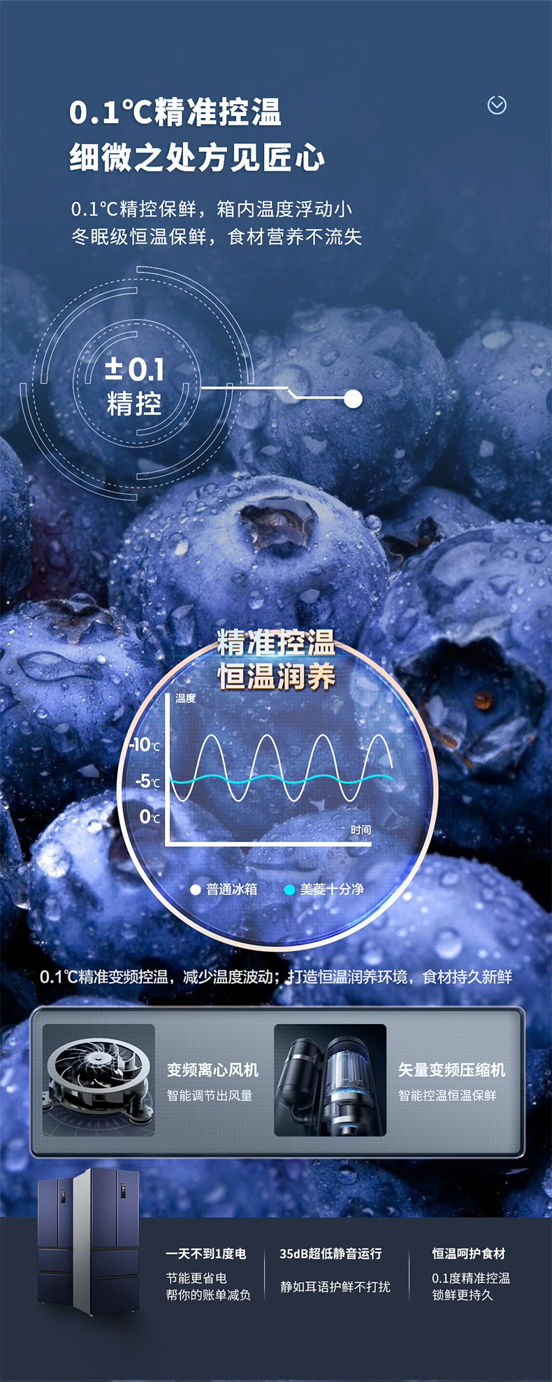 美菱 法式轻奢 风冷无霜四门冰箱 328L 10分钟净味 1级能效 图11