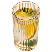 Glass cup high-end ins style tea cup coffee cup household drinking cup Japanese-style vertical striped beverage cup 2407