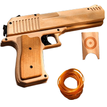 Child leather gluten gun Even shot M1911 Toys Desert Eagle Wooden Pistol Toy Boy Birthday Gift 2437