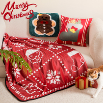 Décorations de noël atmosphère cadeau disposition de la scène du réveillon de noël coussin de couverture créatif 2023 2592