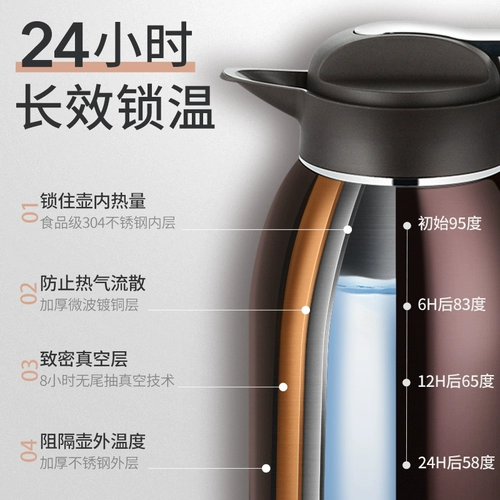Термос, вместительный и большой чайник для домашнего использования из нержавеющей стали