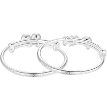 Chinese jewellery solid foot silver baby bracelet male and female baby bracelet child with child full moon 937