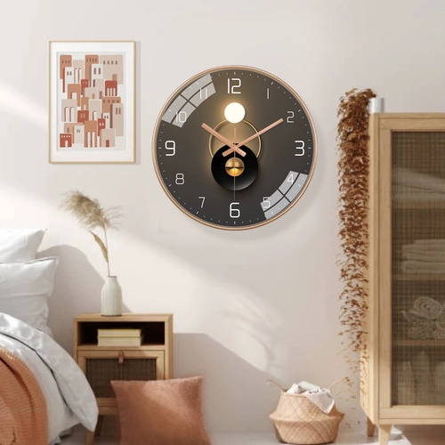 Hyundai Простые часы подвесные часы гостиная легкая комната и теневая сеть Art Red Nordic Light Luxury Foine Wall Clocks 2129