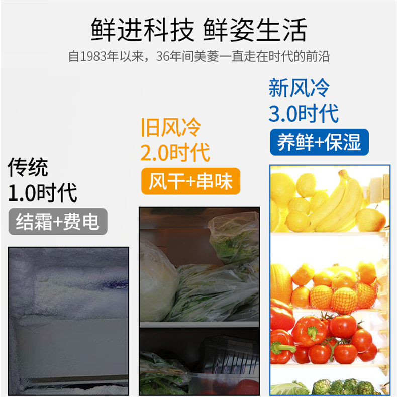 美菱 新国标一级能效 风冷变频电冰箱 249L 图7