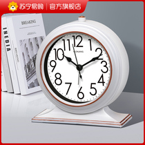 Simple European retro alarm clock student use small metal table clock desktop clock bedroom living room ornaments 2129