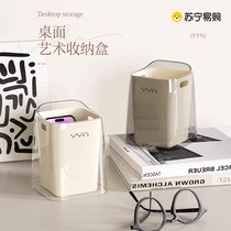 Desktop trash can 2023 new home light luxury mini table cute small transparent acrylic YYN3337