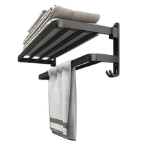 Space aluminum bathroom wall-mounted towel rack without punching bathroom toilet storage rack bath towel rack bathroom 1286