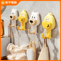 Cartoon suction cup hook no punching no trace bathroom vacuum adhesive bathroom kitchen load-bearing towel adhesive hook 1822