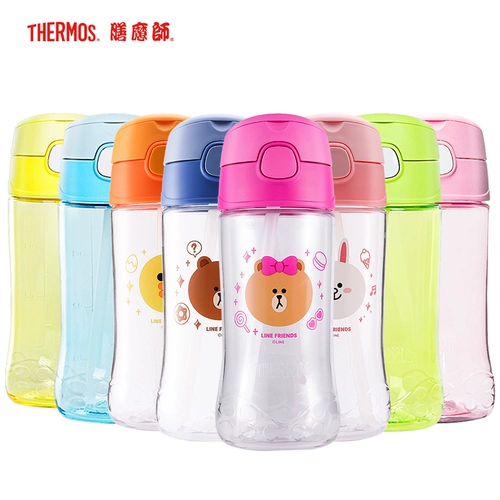 Термос из тритана, спортивная соломенная чашка, летняя чашка для воды LineFriends, студенческая чашка для воды, портативная портативная для кемпинга, кемпинга 153
