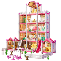 Girls Princess Castle Villa Toys Childrens Educational Assembled Building Blocks Play House DIY Simulation Doll House 551