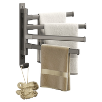 Rotating towel rack bathroom punch-free multi-rod bath towel hanging rack wall-mounted bathroom corner towel hanging rod 1286