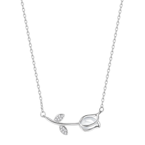 China Gold Treasure Silver Tulip Silver Necklace for Women 2024 New Style 520 Valentines Day Gift for Girlfriend 1693