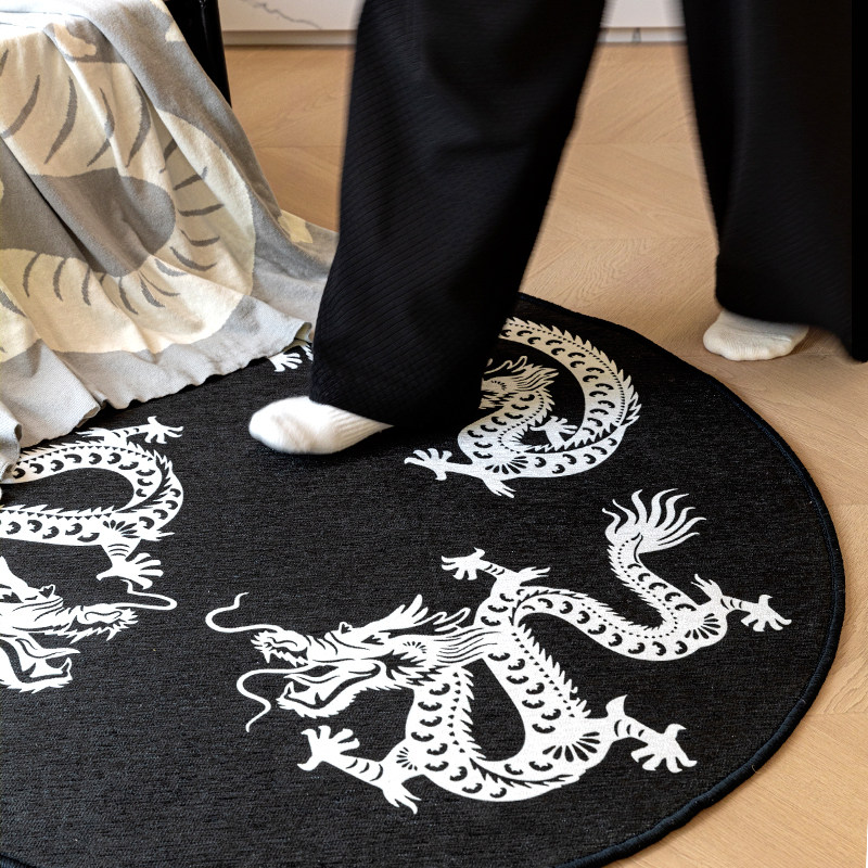 Dragon year round carpet living room tea table cushion anti-slip home footbed computer chair cushion retro bedroom floor cushion 2592-Taobao