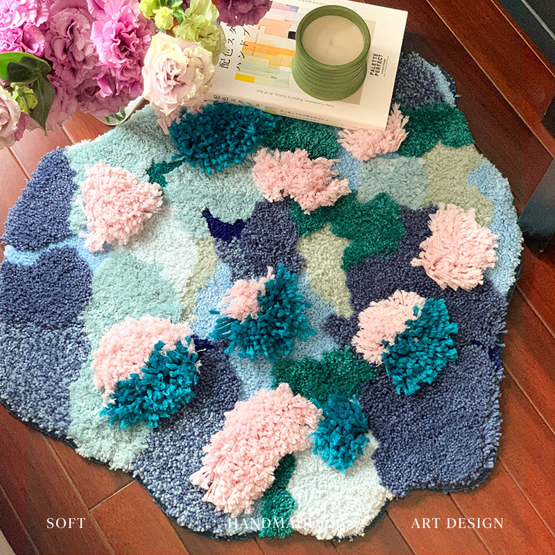 Manual Tufting Living Room Bedroom Light Extravagant Advanced Sensory Room Moss Carpet Finished Bedroom Bedside Blanket 2592-Taobao