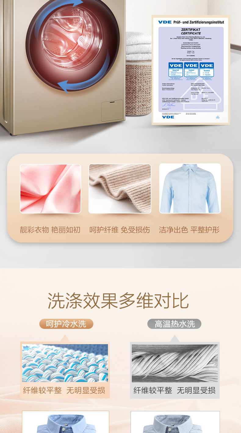 海尔 变频 一级能效 全自动滚筒洗衣机 10公斤 图7