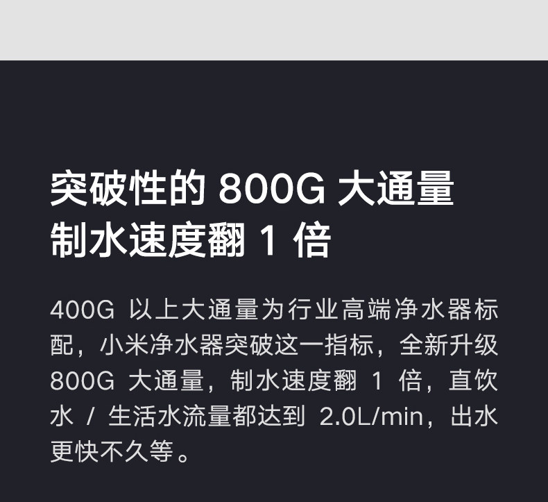 小米 800G厨下式RO反渗透纯水机 图4