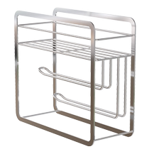 Kitchen spice storage rack fresh-keeping bag plastic wrap kitchen paper towel storage rack stainless steel wall hanging no punching 2018