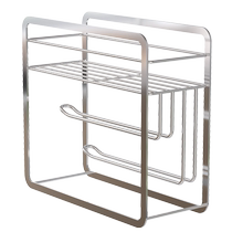 厨房调料置物架保鲜袋保鲜膜厨房纸巾收纳架不锈钢壁挂免打孔2018