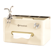 Tissue box living room high-end light luxury household creative paper box with remote control high-end multifunctional paper box 1585