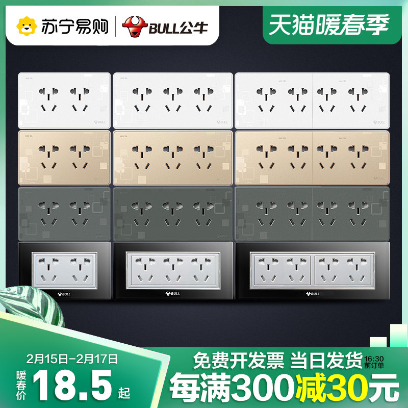 231 Bull 118 type switch socket home wall 6620 nine holes 9 holes twelve holes 12 holes panel porous plug