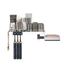 Gun Ash Bathroom Storage Rack Bathroom No-Punch Soap Dish Rack Bathroom Toilet Wall-mounted Storage Rack 1763