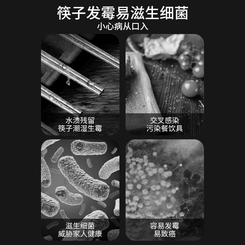 Suning Chopstick Sterilizer, Household Chopstick Holder, Drying All-In-One Machine, Wall-Mounted, No-Drill Tableware Sterilization Storage Box 2872