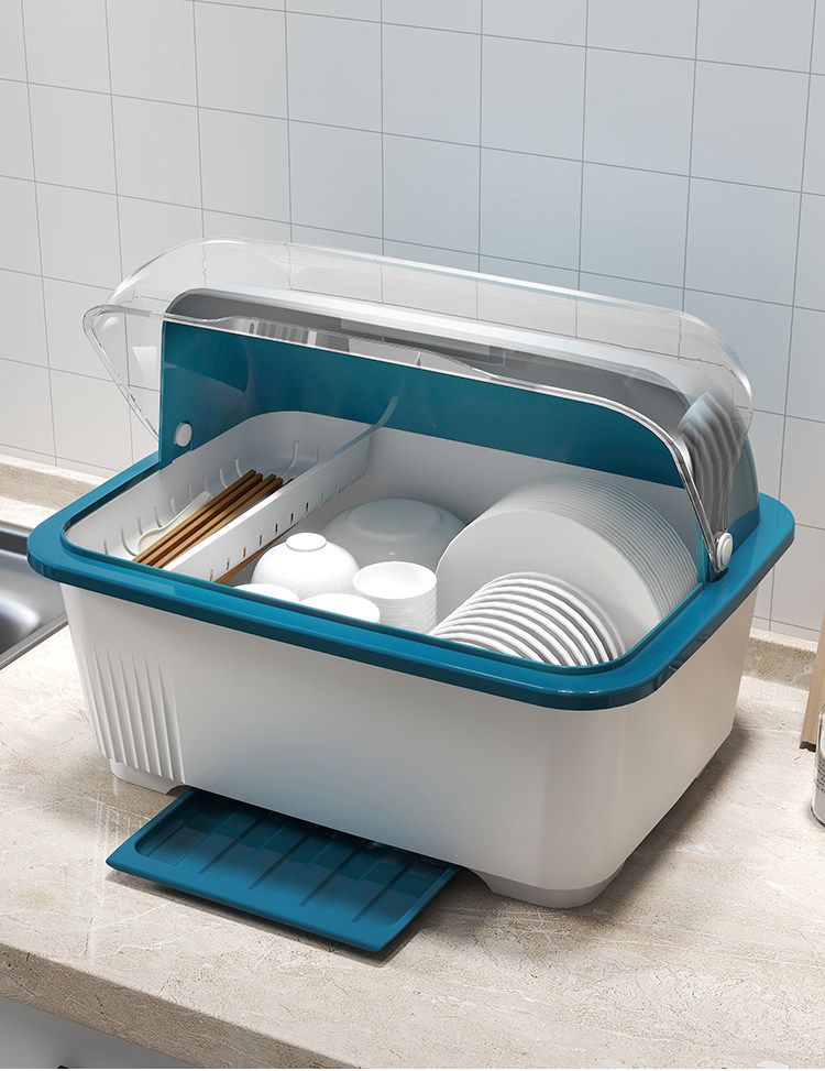 Сушилка 消毒碗盘柜厨房小型碗碟柜带盖子箱餐具架可沥水置物架碗筷收纳盒3842 Worthbuy