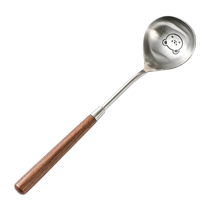 Solid wood handle ramen spoon 304 stainless steel household large spoon hot pot instant noodles spoon Japanese spoon 2018
