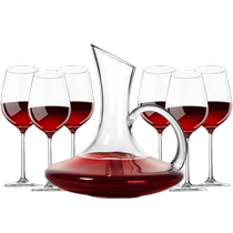 Suning home Dine Red Wine Glass Suit Water Crystal Cup High foot Cup Light Fancy Decanter Decanter Wine Glass 2008