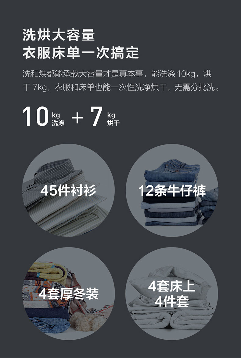云米 WD10SA 洗烘一体 全自动滚筒洗衣机 10KG 图18