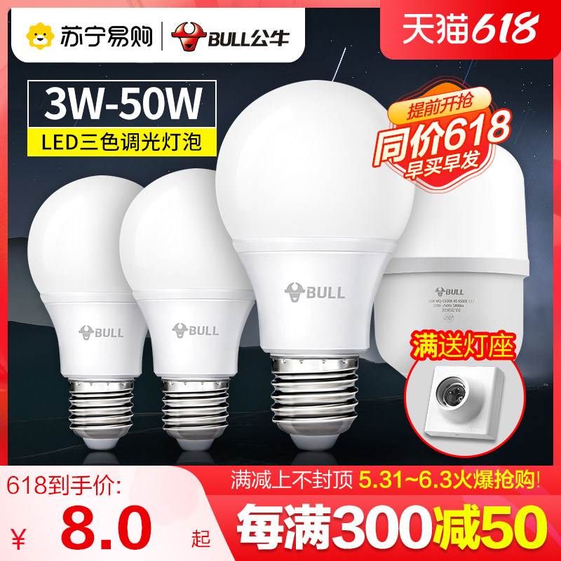 Bull led bulb screw mouth ultra bright energy-saving lamp e14e27 eye protection lighting home incandescent thread bulb lamp 410