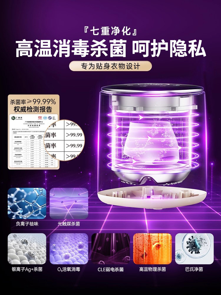 Underwear and Socks Washing Machine, Fully Automatic Small Mini Washing Machine Specifically for Underwear, Integrated Washing and Drying 696