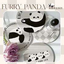 Cute panda waterproof and oil-proof heat insulation mat table mat anti-scalding pot mat round coaster mat anti-slip plate mat 2592