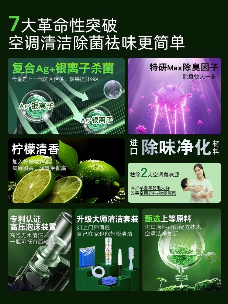 Japanese Air Conditioner Cleaning Agent, Household Complete Set of Tools, Cleaning Agent for Indoor and Outdoor Units, Special Tool for Removing Dirt and Dust Q3046