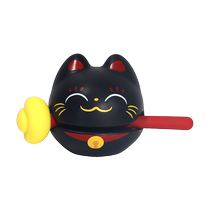 Teng Xuan Lucky Cat Little Wooden Fish Emotionally Stable Desktop Ornament Beating Station Decompression Department New Years Birthday 1563