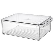 Fresh box plastic transparent sealed box refrigerator fresh storage box fruit and vegetable frozen storage organizer square 1819