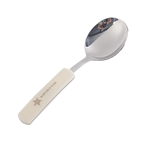 Long handle spoon 304 stainless steel household round head spoon Western food spoon portable tableware three-piece set 3842