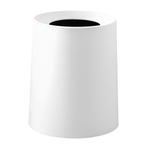 Double-layer living room bedroom bathroom Nordic style large-capacity trash can office desktop small paper basket Huanghe 1117