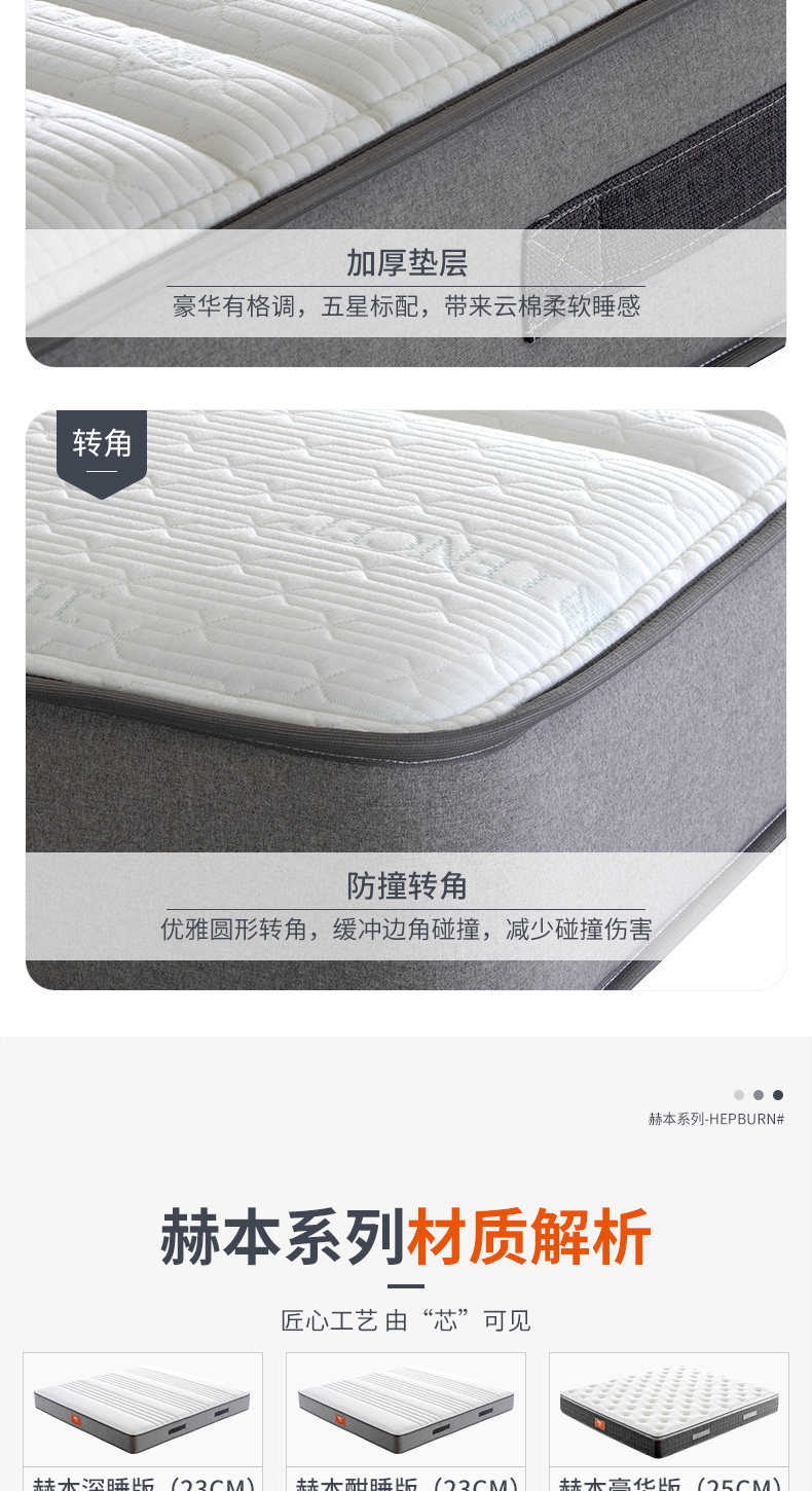 喜临门 赫本 进口乳胶床垫 1.8*2m 图14