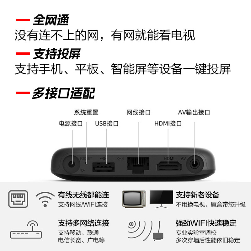 Tmall Magic Box 7C 8Air Se Pro Network Set-Top Box 4K Ultra-Clear Free Wifi Tv Box 1039