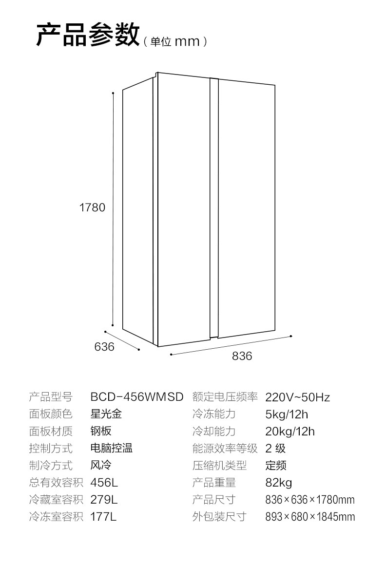 小米生态链品牌 云米 BCD-456WMSD 456升 风冷无霜 对开门大冰箱 图17
