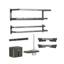 箭牌卫浴1768枪灰色毛巾架免打孔五金套装浴室置物架卫生间浴巾架