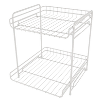 Cabinet table-mounted multi-layer partition pot and dish storage rack kitchen storage rack stove storage artifact Huanghe 1117