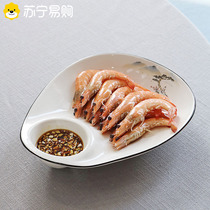 Farmhouse seafood lobster plate dumpling plate special-shaped special Chinese irregular tableware restaurant sub-mother plate 1282B